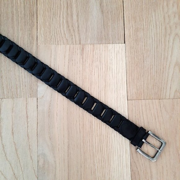 NWOT Luxe Braided Leather Belt, Black, Size 30, Small (S) main image 6